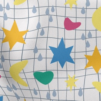 Cute Sun Starry Sky Doodle Stretch Ponte