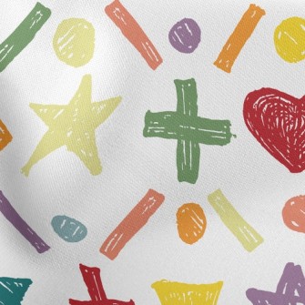 Crayon Doodle Symbols Stretch Ponte
