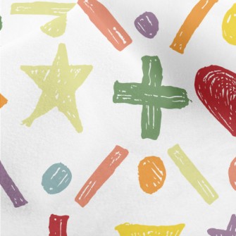 Crayon Doodle Symbols Micro Fleece