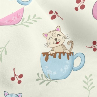 Cute Cup Cat Micro Fleece