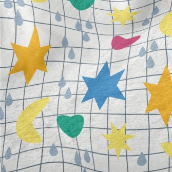 Cute Sun Starry Sky Doodle Minky