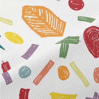 Crayon Doodle Symbols Piqué