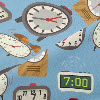 Various Small Alarm Clocks Piqué