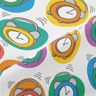 Colorful Little Alarm Clock Piqué