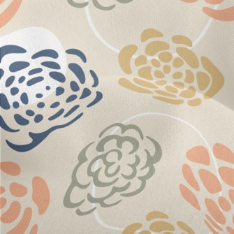 Elegant Blooming Flowers Lightweight Performance Linen