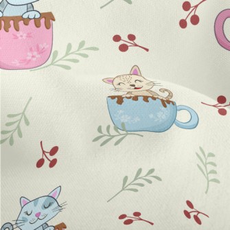 Cute Cup Cat Lightweight Performance Linen