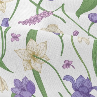 Violet White Flowers Modern Jersey