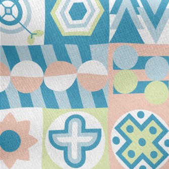 Different Patterns Of Blocks Jersey Backed Fleece