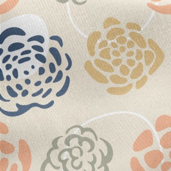 Elegant Blooming Flowers Jersey Backed Fleece