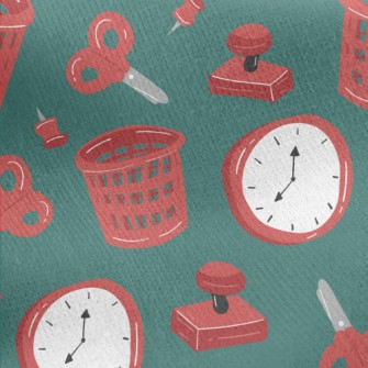 Scissors Basket Book Nails Jersey Backed Fleece
