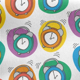 Colorful Little Alarm Clock Jersey Backed Fleece