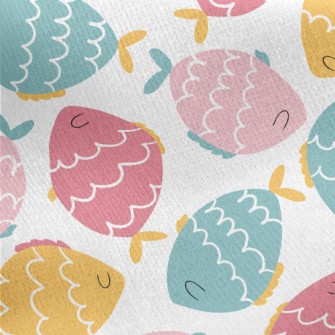 Cute Colorful Fish Jersey Backed Fleece
