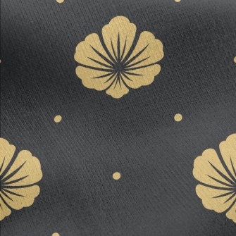 Classic Elegant Yellow Flower Jersey Backed Fleece
