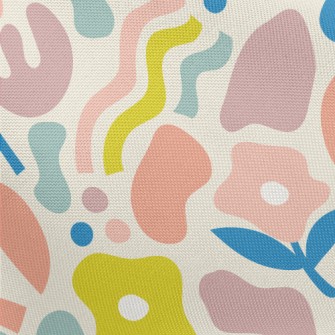 Abstract Color Block Lines Pongee