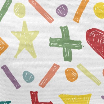 Crayon Doodle Symbols Pongee