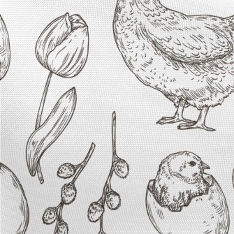 Cock With Chick Pongee