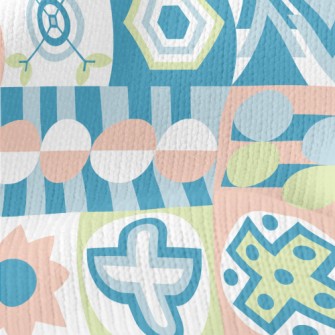Different Patterns Of Blocks Stretch Jersey
