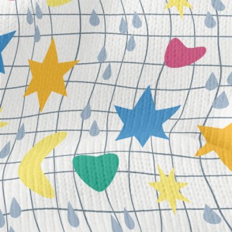 Cute Sun Starry Sky Doodle Stretch Jersey