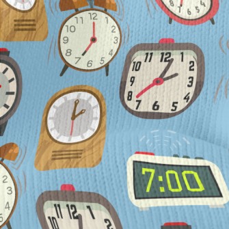 Various Small Alarm Clocks Stretch Jersey