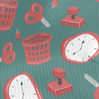 Scissors Basket Book Nails Stretch Jersey