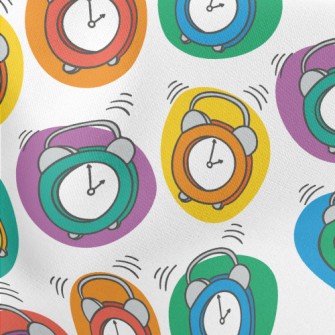 Colorful Little Alarm Clock Lightweight Cotton Poplin