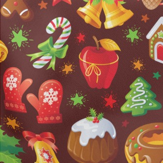 Christmas Turkey Dinner Lightweight Cotton Poplin