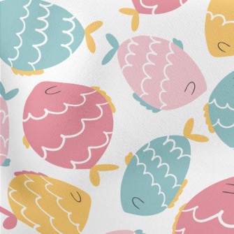 Cute Colorful Fish Lightweight Cotton Poplin