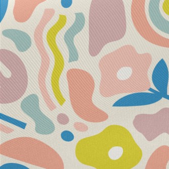Abstract Color Block Lines Midweight Cotton Poplin