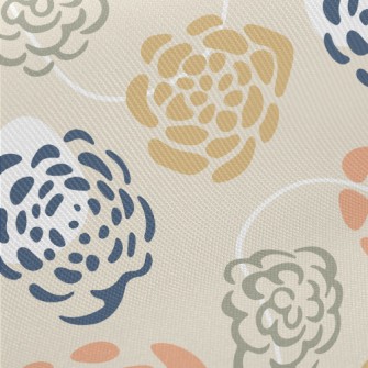 Elegant Blooming Flowers Midweight Cotton Poplin
