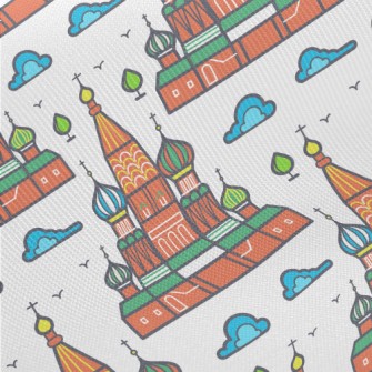 Magical Russian Castle Midweight Cotton Poplin