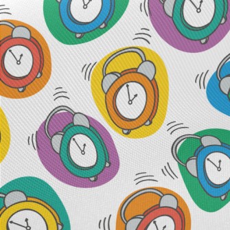 Colorful Little Alarm Clock Midweight Cotton Poplin
