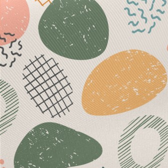 Abstract Large And Small Round Midweight Cotton Poplin