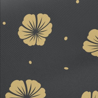 Classic Elegant Yellow Flower Midweight Cotton Poplin