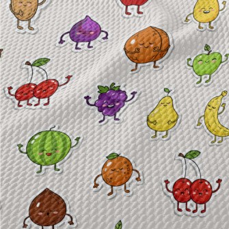 Happy Fruit Stickers Birdseye Piqué