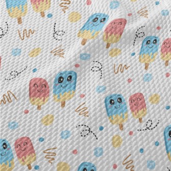 Happy Blue Pink Popsicle Birdseye Piqué