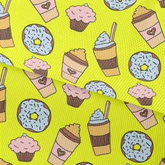 Doodle Milkshake And Donut Waterproof Oxford