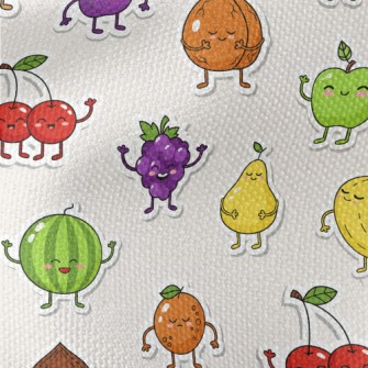 Happy Fruit Stickers Waterproof Canvas