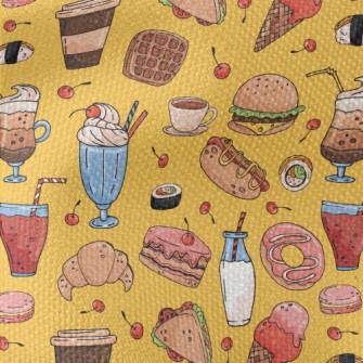 Hand Drawn Delicious Dishes Waterproof Canvas
