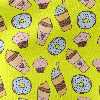 Doodle Milkshake And Donut Waterproof Canvas