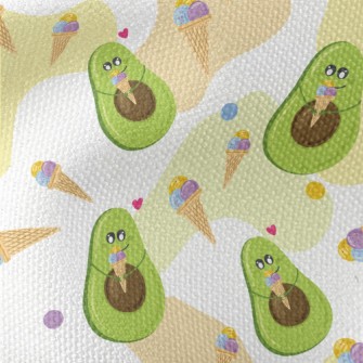Cute Avocado Eating Cone Waterproof Canvas