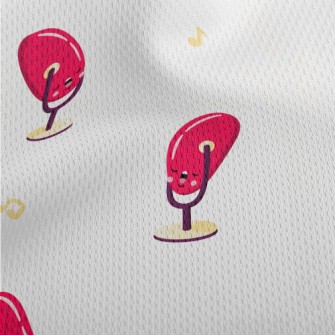 Cute Singing Microphone Athletic Mesh Flat Back