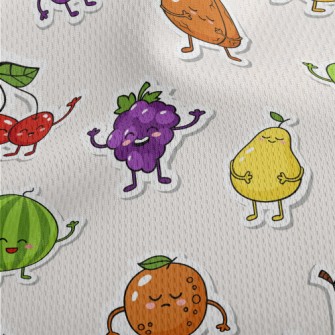 Happy Fruit Stickers Athletic Mesh Flat Back
