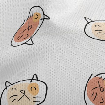 Colorful Graffiti Cat Athletic Mesh Flat Back