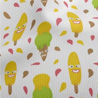 Funny Face Ice Cream Athletic Mesh Flat Back