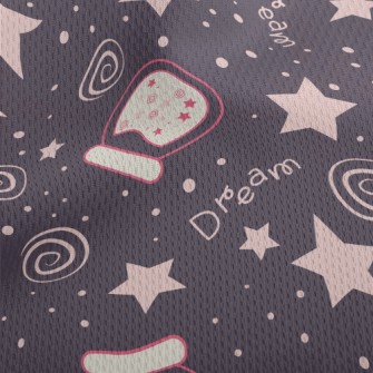 Hand Drawn Dream Night Athletic Mesh Flat Back