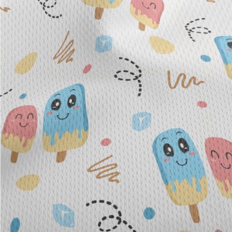 Happy Blue Pink Popsicle Athletic Mesh Flat Back