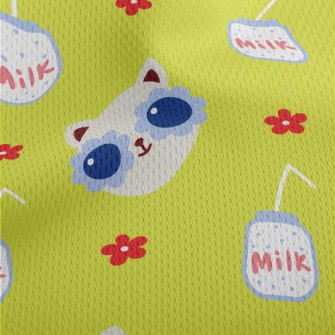 Cat With Flower Glasses Athletic Mesh Flat Back