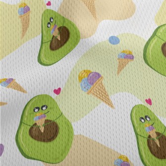 Cute Avocado Eating Cone Athletic Mesh Flat Back