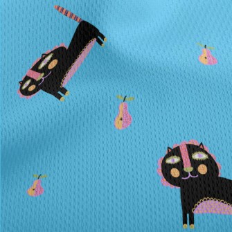 Ethnic Style Black Cat Athletic Mesh Flat Back