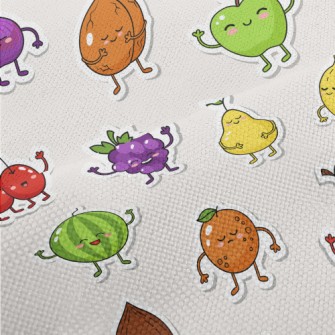 Happy Fruit Stickers Performance Linen